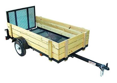TESKE 4' x 8' Utility Trailer with Wood Sides
